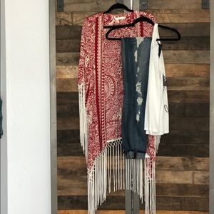 Red Cream Festival Bohemian Kimono Festival Swim